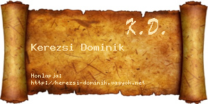 Kerezsi Dominik névjegykártya